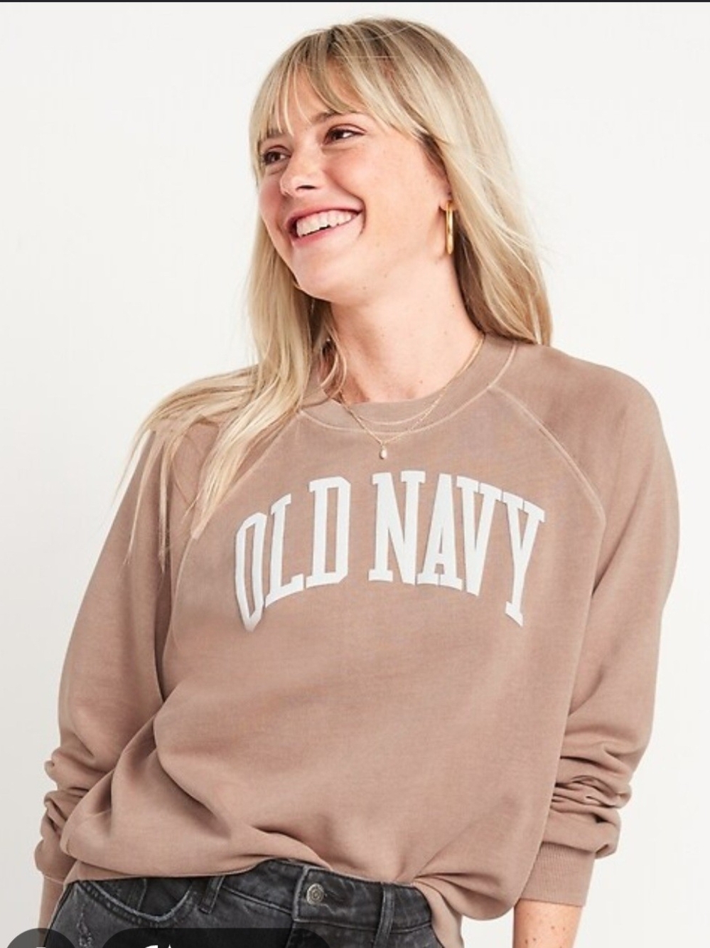 Old Navy Women's Taupe Logo Sweatshirt